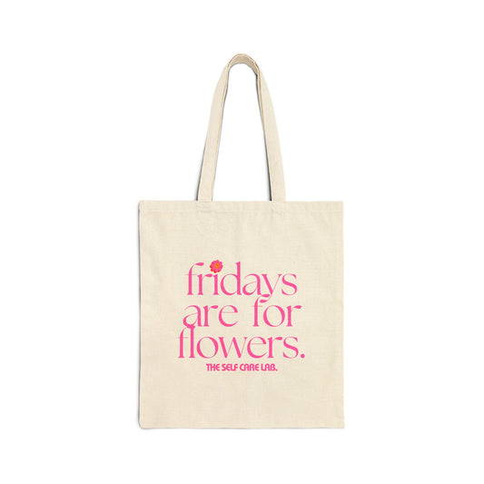 Pink Flower Friday Canvas Tote Bag