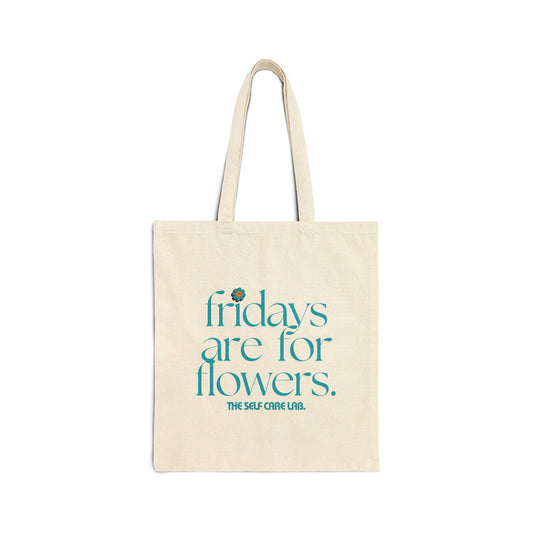 Blue Flower Friday Canvas Tote Bag