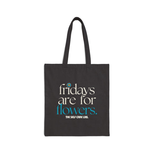 Black Flower Friday Canvas Tote Bag