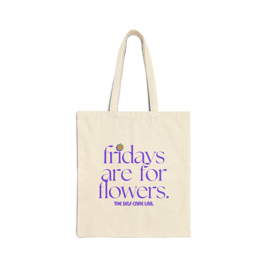 Purple Flower Friday Canvas Tote Bag