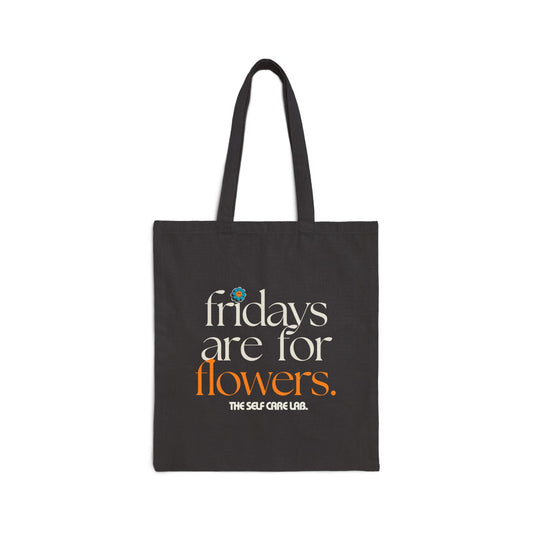 Black Flower Friday Canvas Tote Bag